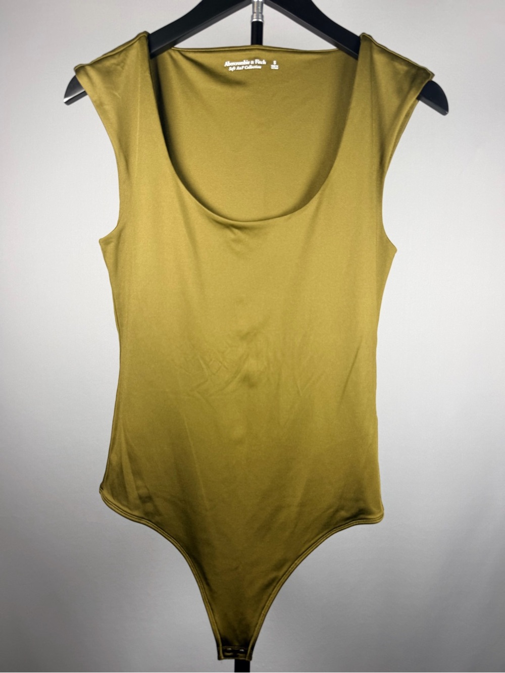 Abercrombie & Fitch Olive Green Scoop-Neck Sleeveless Bodysuit